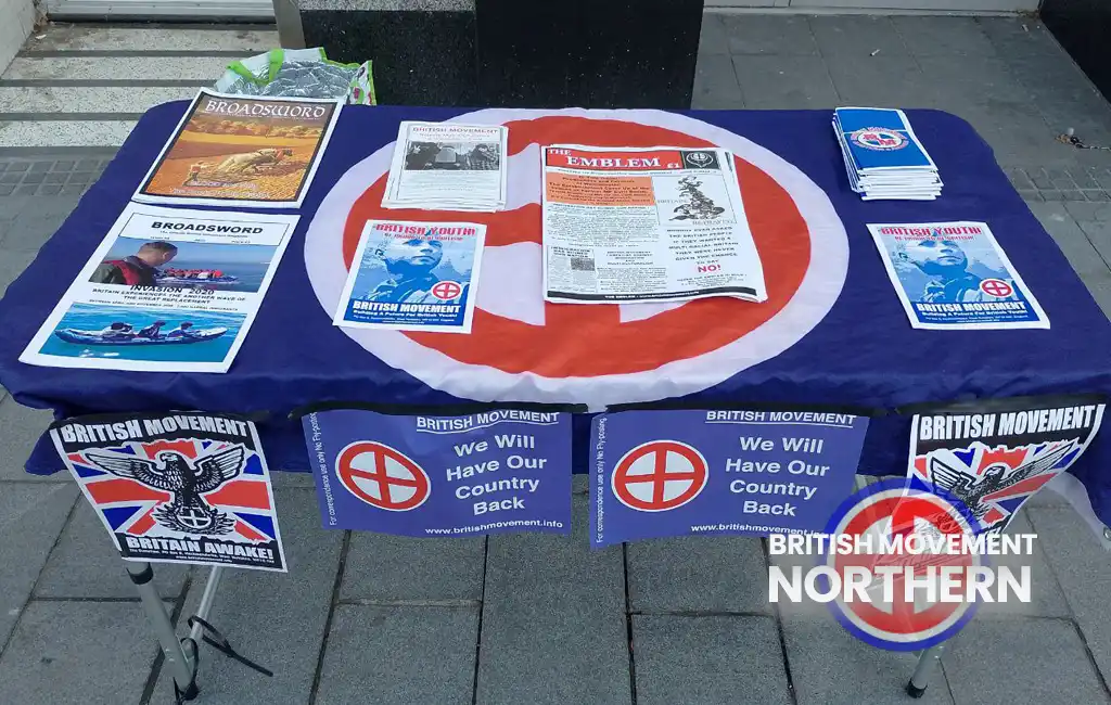 british movement street stall in Southport.